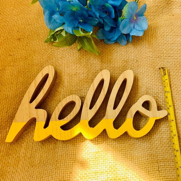 Farmhouse Rae Dunn Inspired Hello Wooden sign - Picture 3 of 3